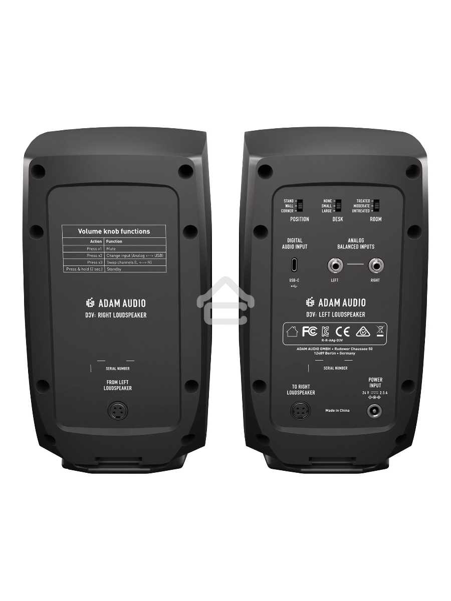 Акустическая система (студийный монитор) [AMS-D3V-Black] Adam [D3V Black] активная 2-х полосная, 3,5