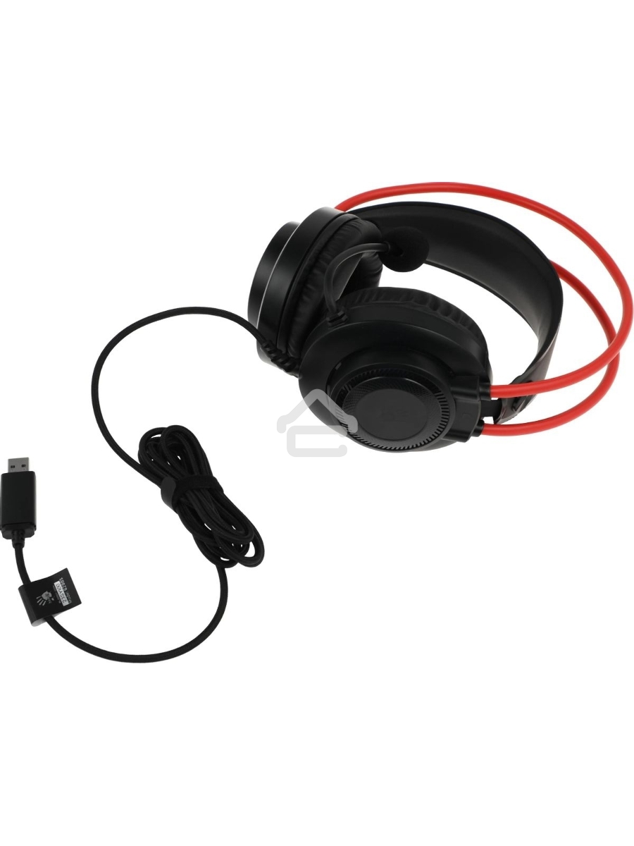 Наушники с микрофоном A4Tech Bloody G200S черный/красный 2м мониторные USB оголовье (G200S USB/ BLACK +RED)
