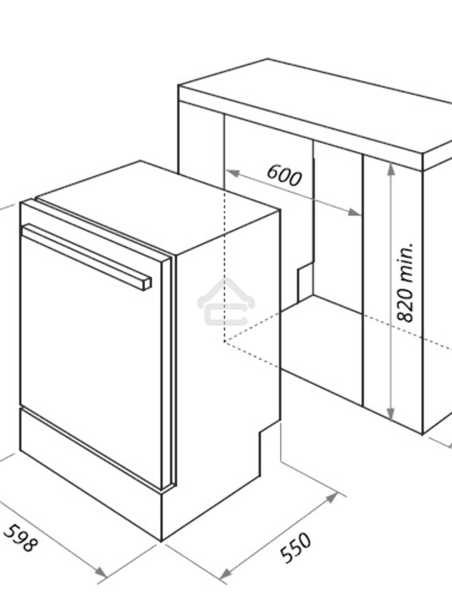 Встраиваемая посудомоечная машина HOMSair DW64E, серебристый, 59.8 см, 12 компл., 49 дБ, класс A++