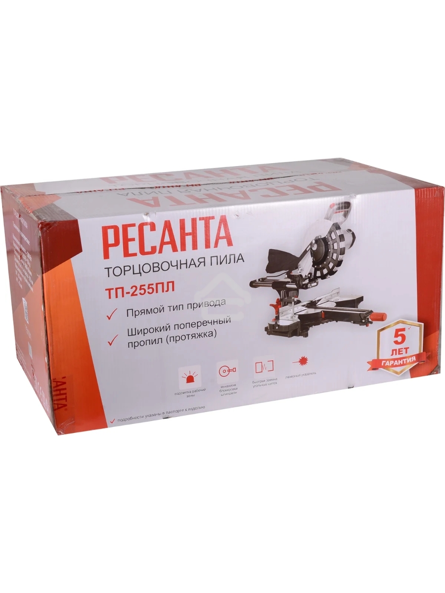 Торцовочная пила Ресанта ТП-255ПЛ 2200Вт 5000об/мин d=255мм