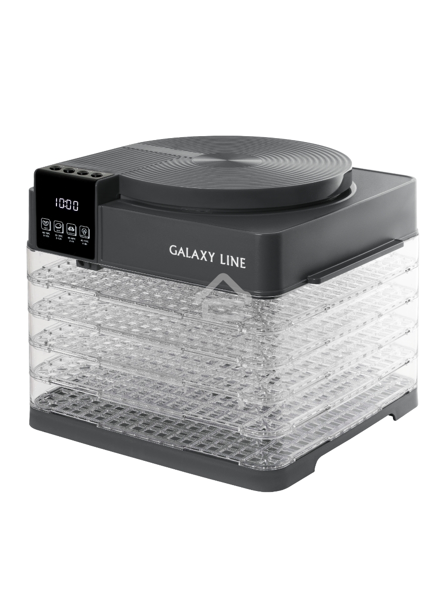 Сушилка для овощей и фруктов Galaxy Line GL 2630, серый, с электронным управлением, 450 Вт