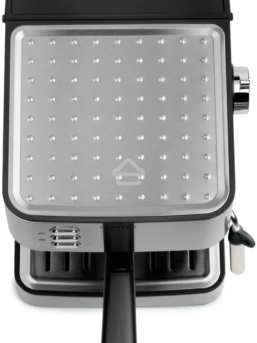 Кофеварка рожковая Vitek VT-1504 серебристый/черный, исп. кофе - молотый, 1.6 л, 850 Вт, 15 Бар.
