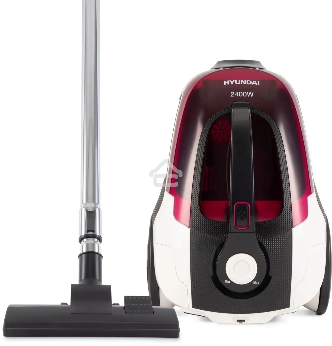 Пылесос Hyundai HYV-C3370 белый/красный, 380/2400 Вт, уборка сухая, пылесборник контейнер 3.5 л