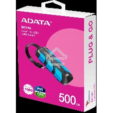 Внешний SSD ADATA SC740, 500 Gb, USB 3.2 Gen 2 Type-C, R/W 1050/1000, синий