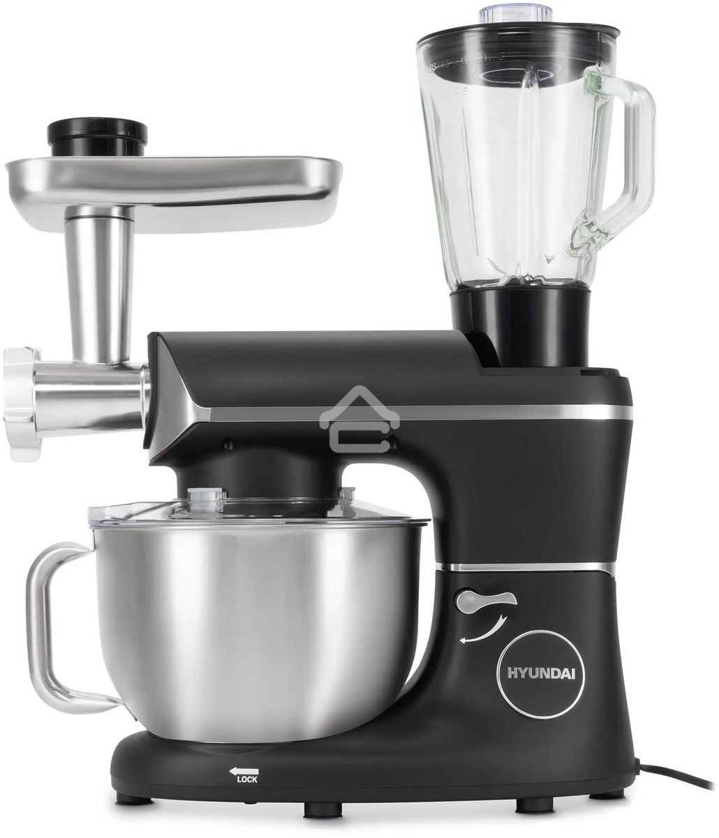 Кухонная машина Hyundai HYM-S8591 планетар.вращ. 1500Вт черный/серебристый