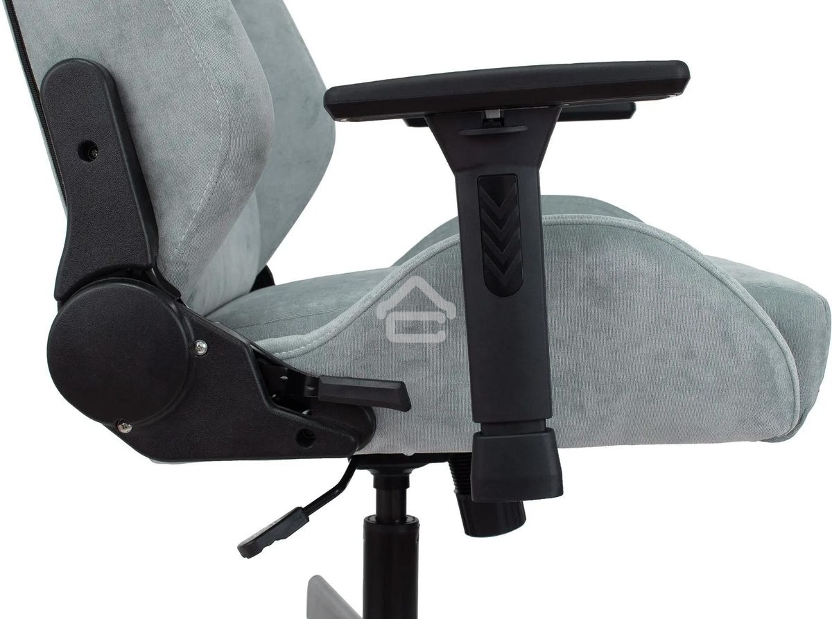 Кресло игровое Бюрократ Knight N1 Fabric серо-голубой Light-28 с подголов. крестовина металл