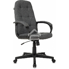 Кресло руководителя Бюрократ CH 002 Fabric 3C1 серый, крестов. пластик