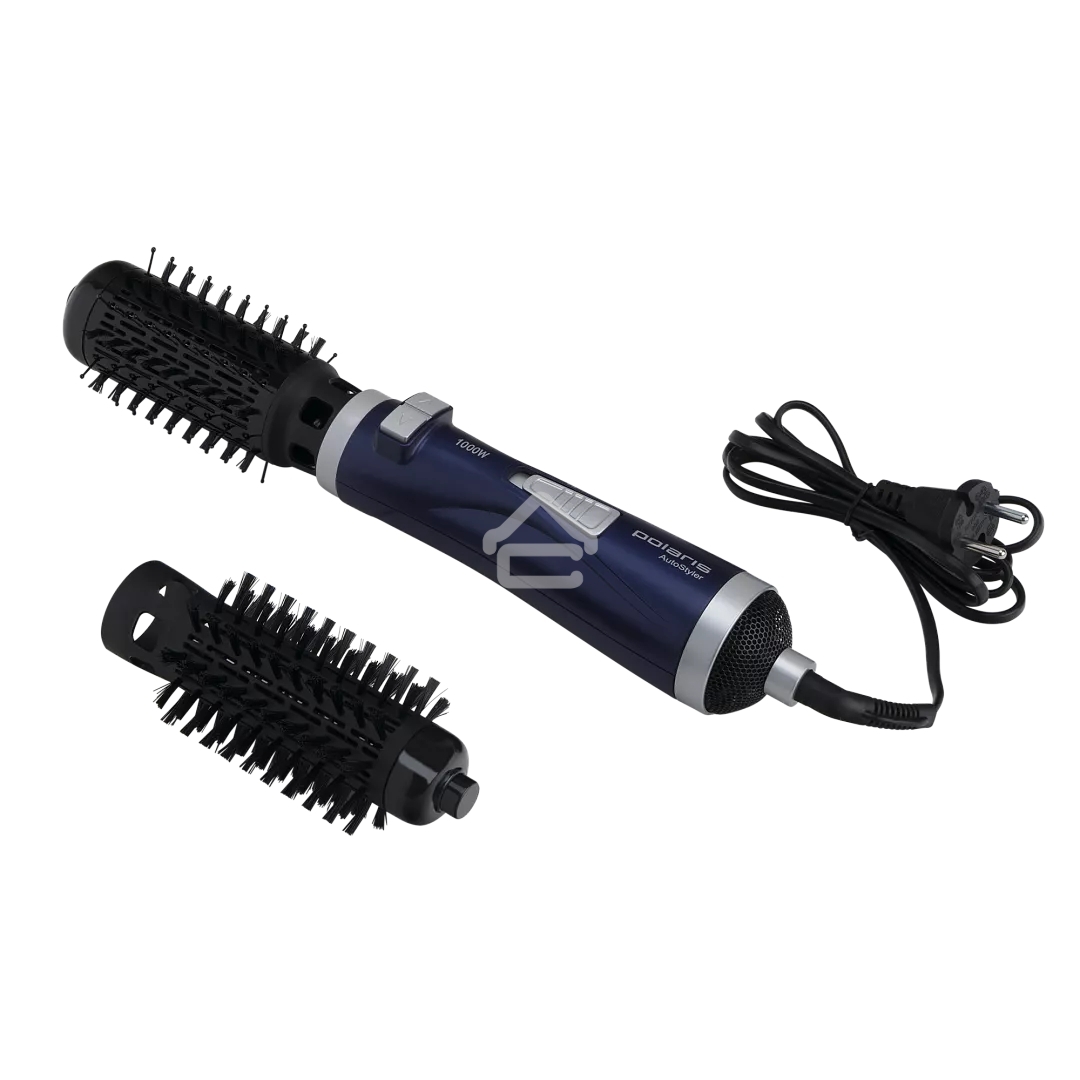 Фен-расческа Polaris PHS-1002 (1000W,вращ.,2 нас,холод.возд) синий
