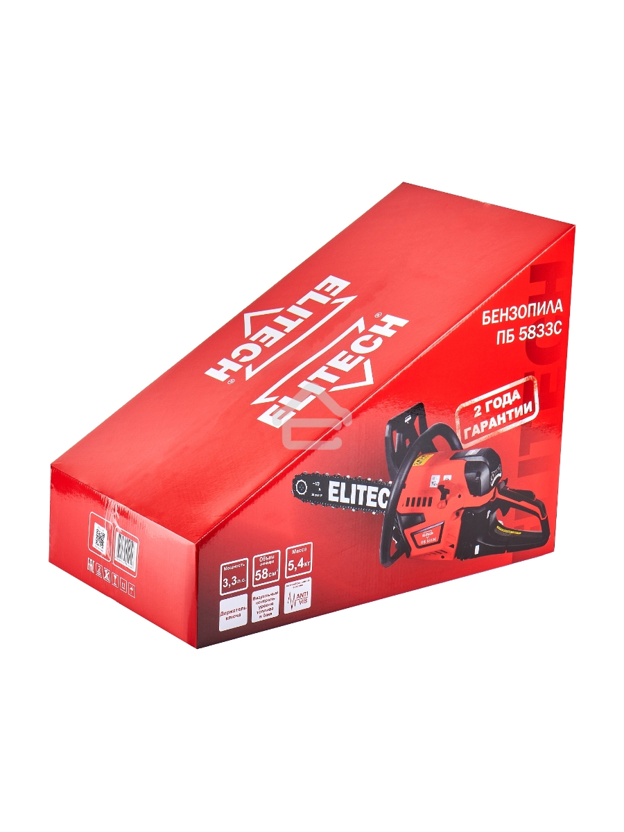 Бензопила Elitech ПБ 5833C (E1611.012.00) 2400Вт 3.3л.с. дл.шины:18