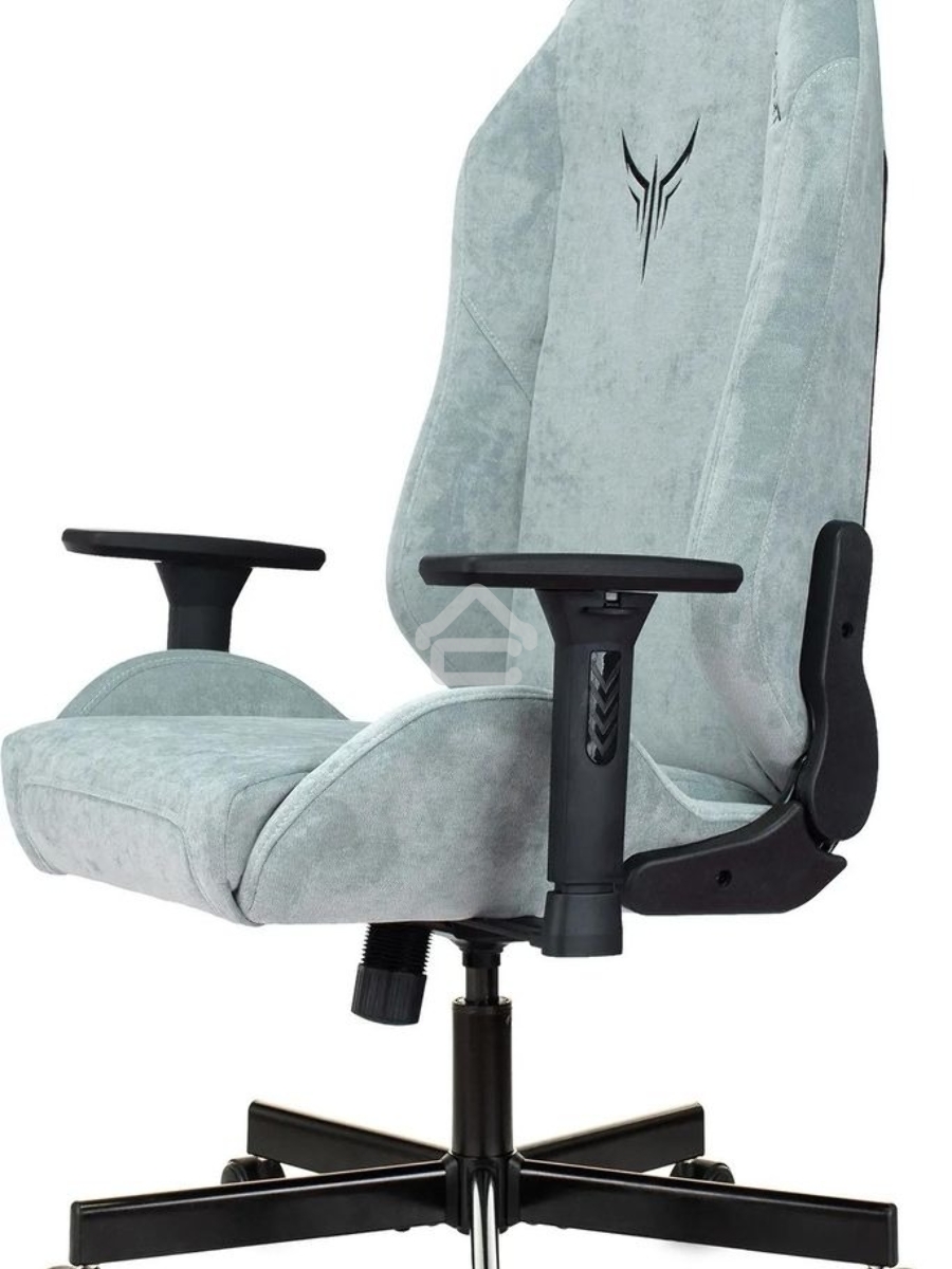 Кресло игровое Knight N1 Fabric серо-голубой Light-28 с подголов. крестовина металл