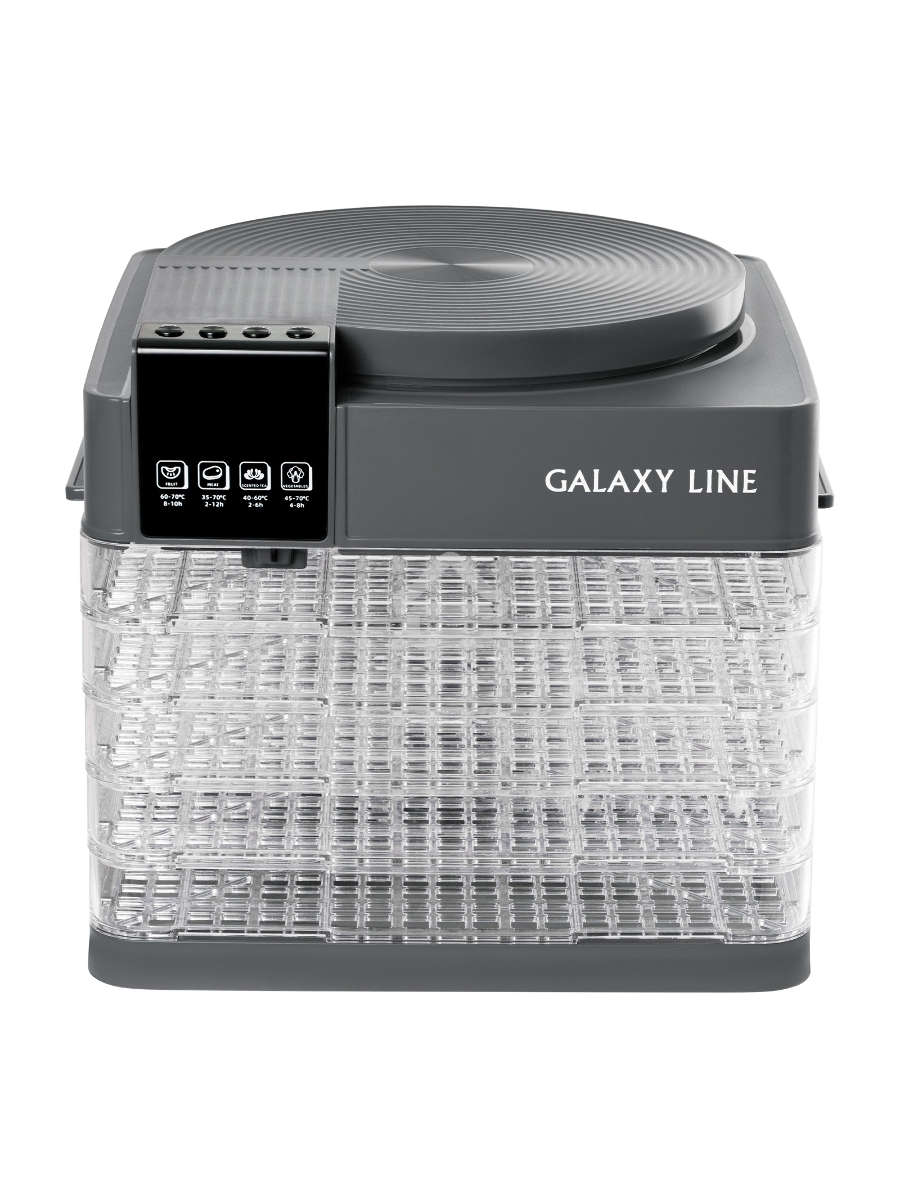 Сушилка для овощей и фруктов Galaxy Line GL 2630, серый, с электронным управлением, 450 Вт