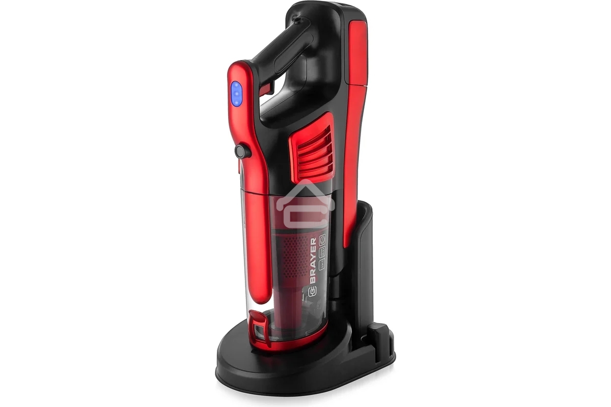 Пылесос вертикальный BRAYER BR4260 красный, питание от аккумулятора, 120 Вт, уборка сухая, пылесборник 0.6 л, работа от АКБ max 40 мин