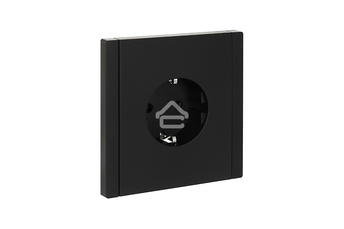 Розетка СП FORTE&PIANO FP113 16А с заземл. защ. шторки безвинт. крепл. черный IEK FP-R14-16-1-K02