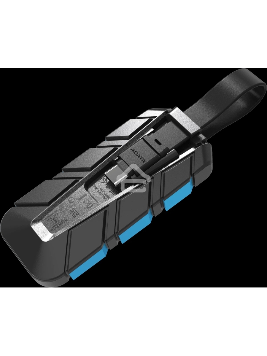 Внешний SSD ADATA SC740 чёрно-синий <SC740-500G-CBU> 500Gb (USB3.2 gen 2 type C, 1050/1000Mbs, 122x41x22mm, 40g, защита от падения, встроенный кабель)