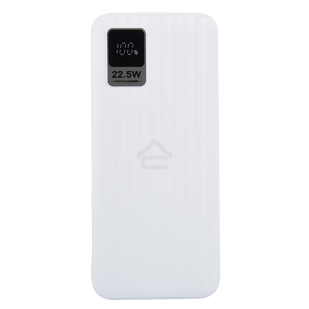 Портативный аккумулятор Perfeo Powerbank WATERFALL 10000 mAh/LED дисплей/PD + QC 3.0/Type-C/2 USB/Выход: 5A, max 22.5Wбелый (PF_E1468)