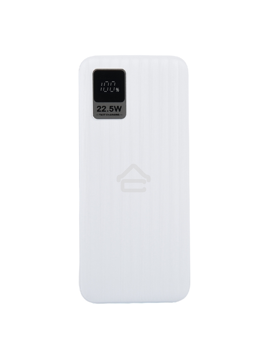 Мобильный аккумулятор Perfeo Powerbank WATERFALL 10000 mAh/LED дисплей/PD + QC 3.0/Type-C/2 USB/Выход: 5A, max 22.5Wбелый (PF_E1468)