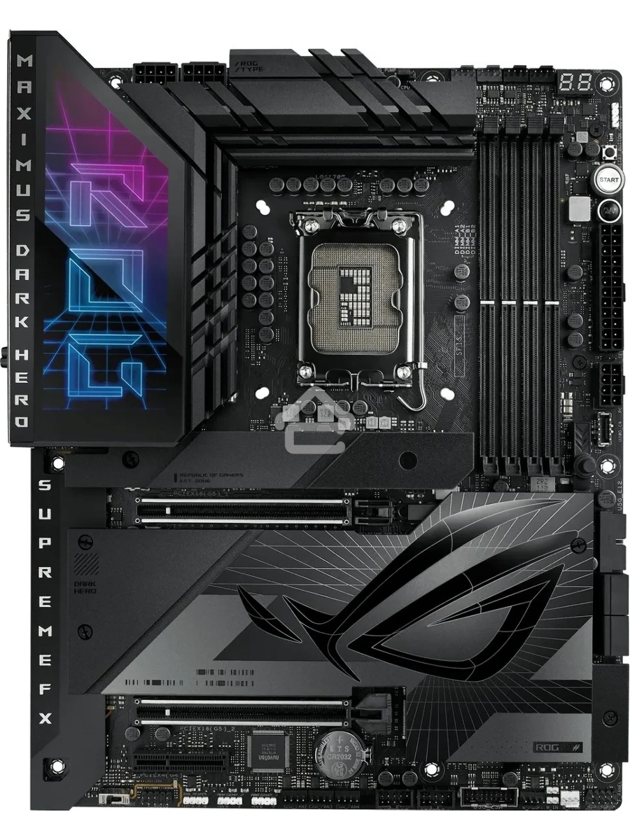 Материнская плата ASUS ROG MAXIMUS Z790 DARK HERO, LGA 1700, Intel Z790, 4xDDR5, 4xSATA, 5xM.2, 1xPCIe 5.0 x8, 1xPCIe 5.0 x16, 1xHDMI, 2xUSB-C 3.2 Gen 2, 1x 2.5Gb LAN, 4xUSB-A 3.2 Gen 1, 5xUSB-A 3.2 Gen 2, 5x3.5 мм, 7.1, Standard-ATX
