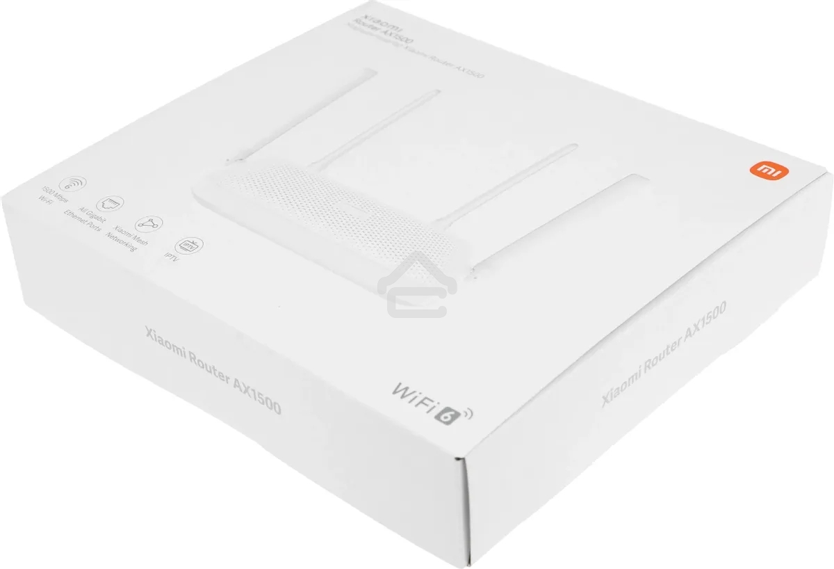 Роутер Wi-Fi Xiaomi Mi Router AX1500 RD12, 2.4/ 5 ГГц, до 1.5 Гбит/с, LAN 3x1 Гбит/с, WAN 1x1 Гбит/с