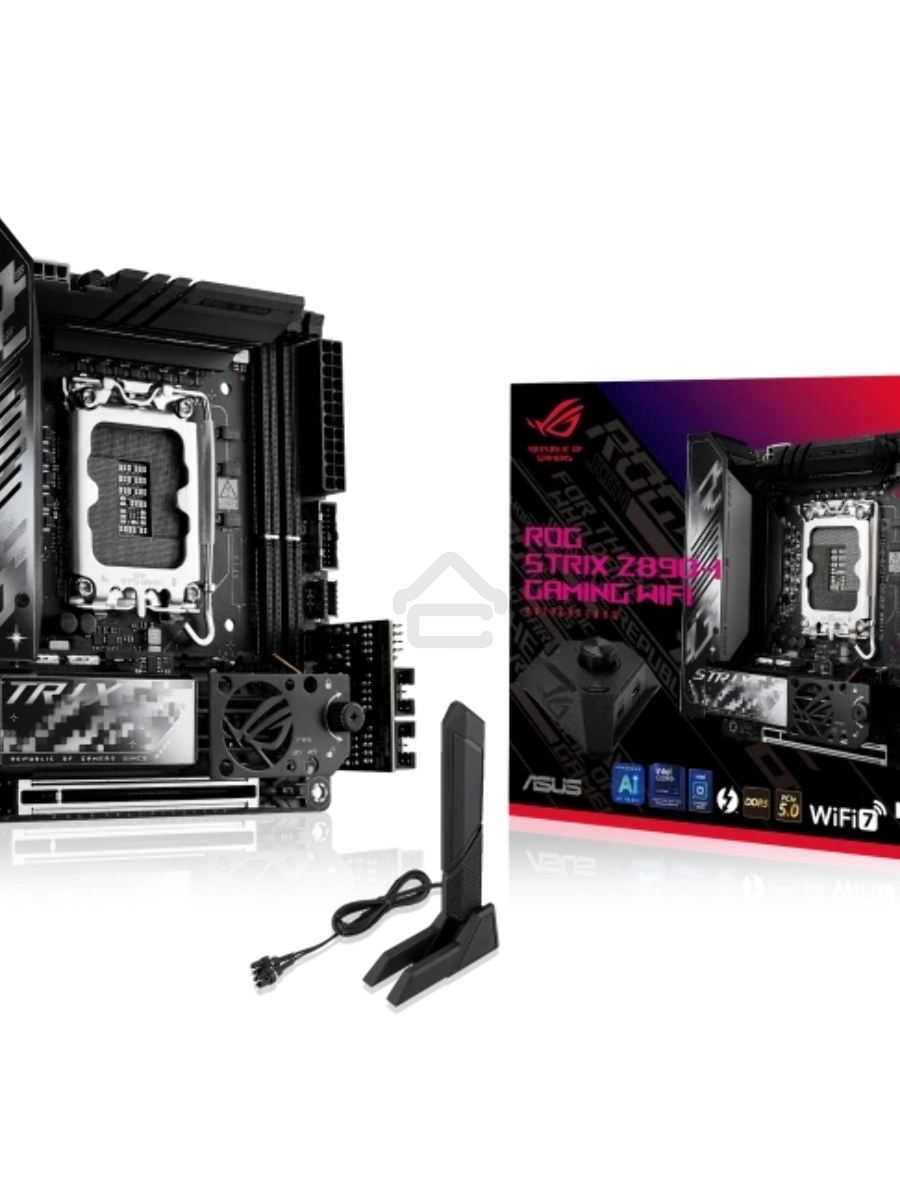 Материнская плата ASUS ROG STRIX Z890-I GAMING WIFI, LGA1851, Intel Z890, 2xDDR5, 2xSATA, 2xM.2, 1xPCI-E 5.0 x16, 1xHDMI, 2xThunderbolt 4, 1x2.5Gb LAN, 9xUSB-A, 1xUSB-C, 5.1, Mini-ITX