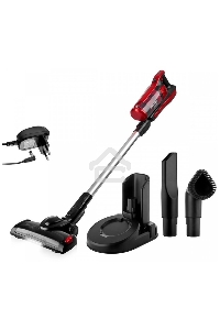 Пылесос вертикальный BRAYER BR4260 красный, питание от аккумулятора, 120 Вт, уборка сухая, пылесборник 0.6 л, работа от АКБ max 40 мин