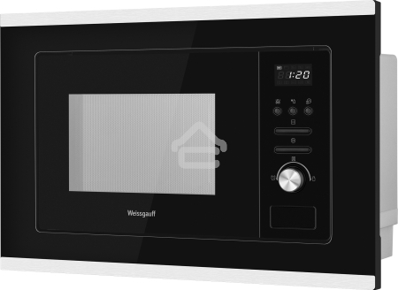 Микроволновая печь встраиваемая Weissgauff BMWO-207 Grill черный/нержавеющая сталь, 20 л, 800 Вт