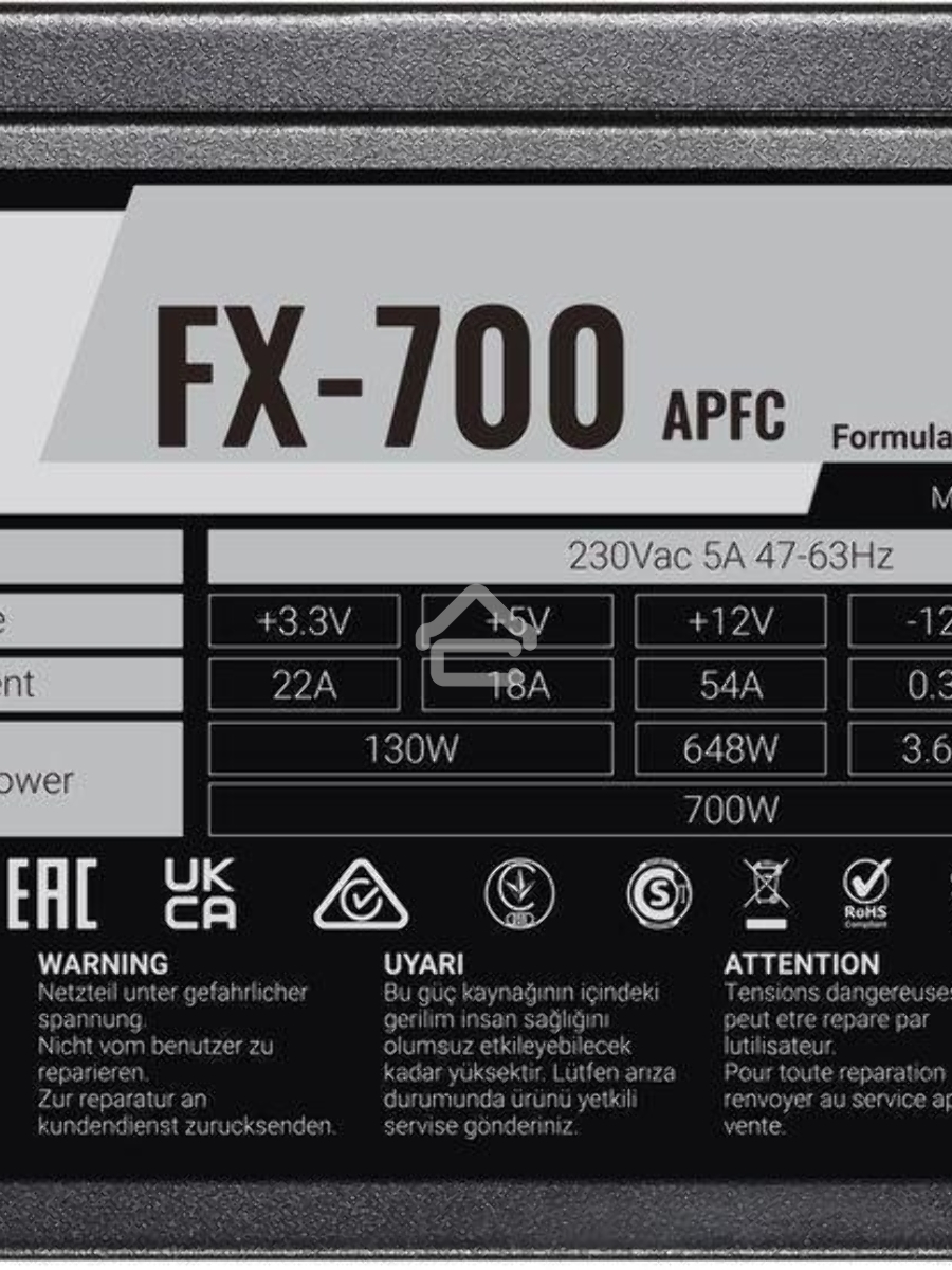 Блок питания Aerocool / Formula FX-700 RTL, 700Вт, 120мм, черный