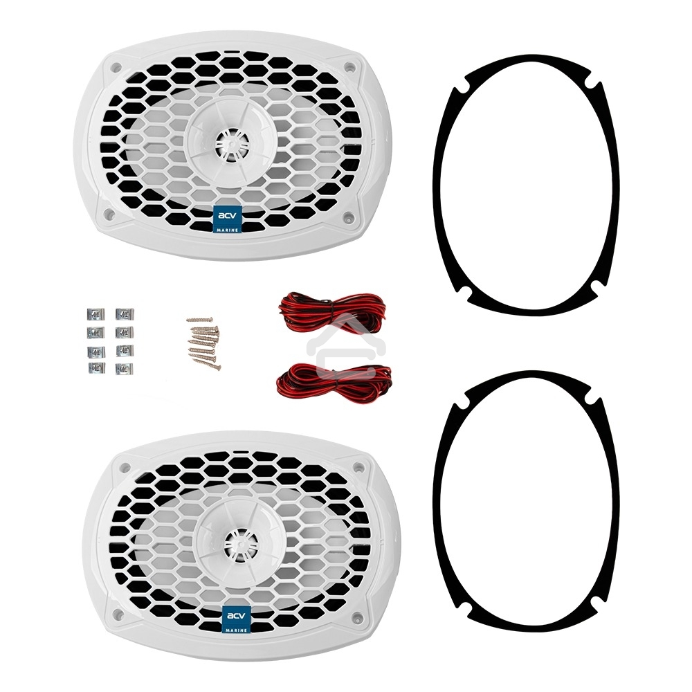 Колонки автомобильные ACV Marine M69 белый 120Вт 89дБ 15x23см (6x9дюйм) (ком.:2кол.) коаксиальные двухполосные