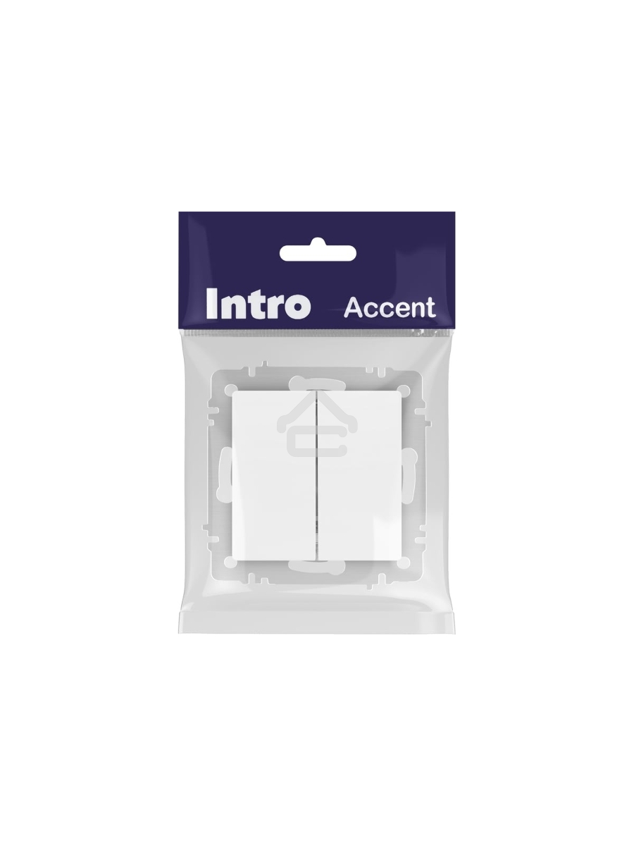 Выключатель Intro Accent 6-104-01М двойн. 10А-250В IP20 СУ AL/CU белый матовый Б0063456