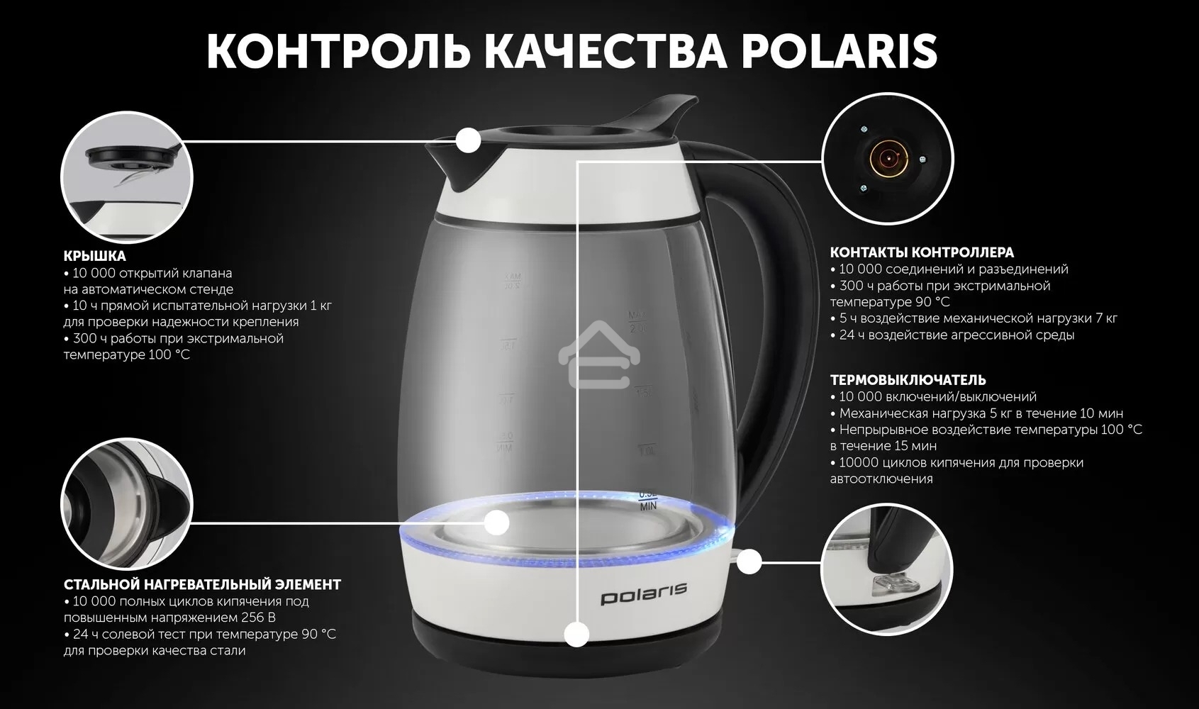 Чайник электрический Polaris PWK-2092СGL белый