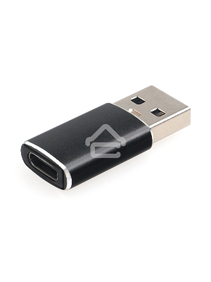 Переходник USB3.1 Cablexpert A-USB3.1-AMCF, AM/Type-C(F), 5Гбит/с, QC3.0, метал.корпус, Pro, черный, пакет