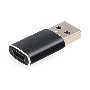 Переходник USB3.1 Cablexpert A-USB3.1-AMCF, AM/Type-C(F), 5Гбит/с, QC3.0, метал.корпус, Pro, черный, пакет