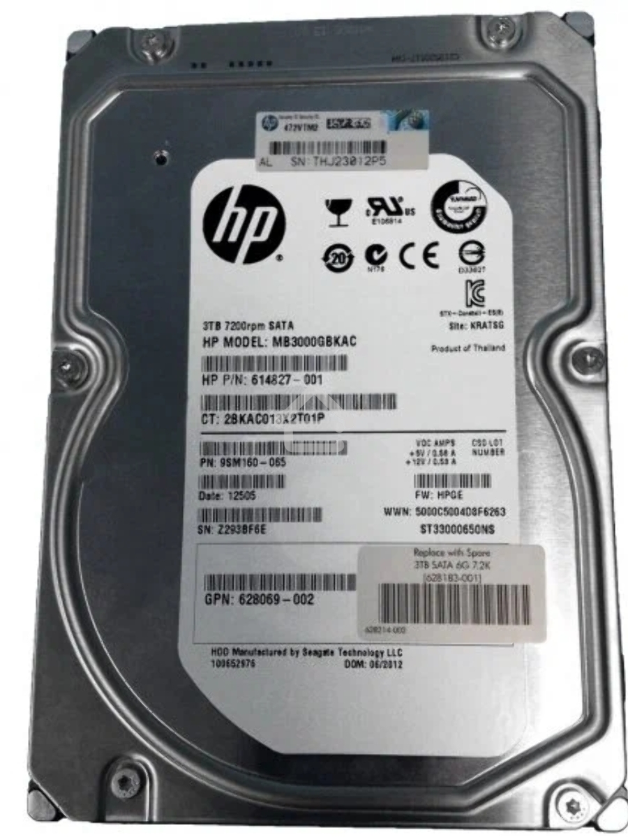 Жесткий диск HP 628183-001/801886-B21  3Tb 3.5