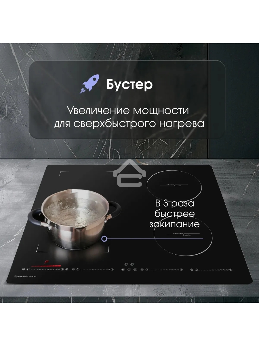 Индукционная варочная панель Zigmund & Shtain CIS 032.60 BX Hi-Light, независимая, черный