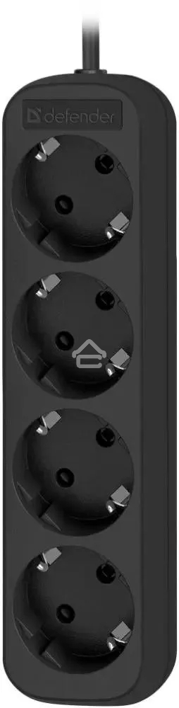 Удлинитель Defender M430 черный, 3 м, EURO, 4 розетки, 2200 Вт