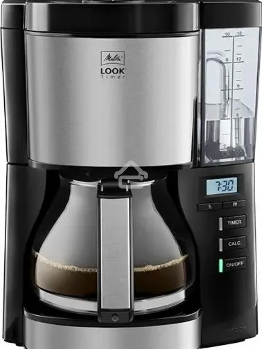Кофеварка капельная Melitta Look V Therm Timer Black Filter черный/нержавеющая сталь, исп. кофе - молотый, 1.25 л, 1000 Вт