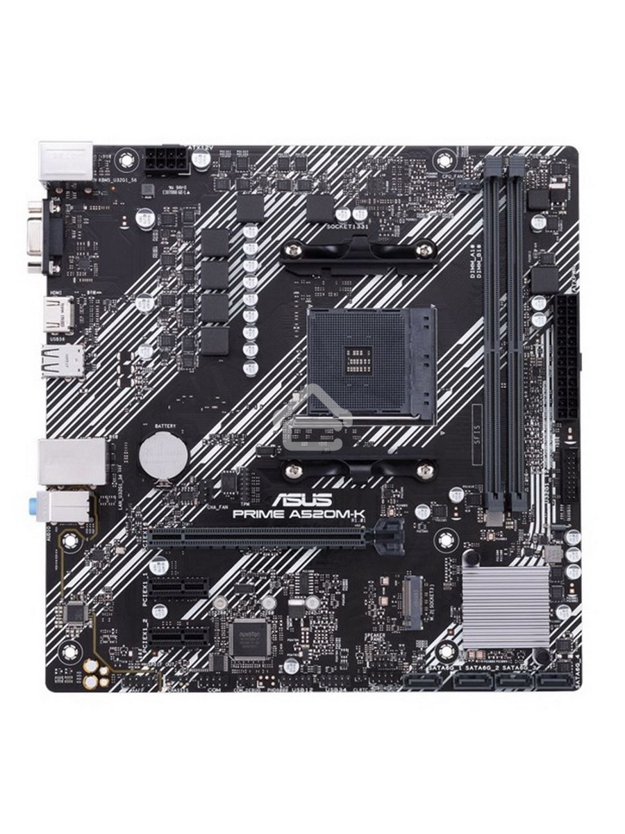 Материнская плата ASUS PRIME A520M-K, AM4, AMD A520, 2xDDR4, 4xSATA, 1xM.2, 1xPCIe 3.0 x16, 1xPCIe x1, 1xHDMI, 1xVGA, 1x 1Gb LAN, 2xUSB-A 2.0, 4xUSB-A 3.2 Gen 1, 3x3.5 мм, 7.1, mATX
