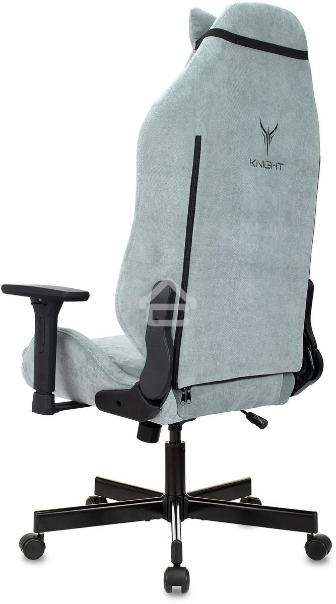 Кресло игровое Бюрократ Knight N1 Fabric серо-голубой Light-28 с подголов. крестовина металл