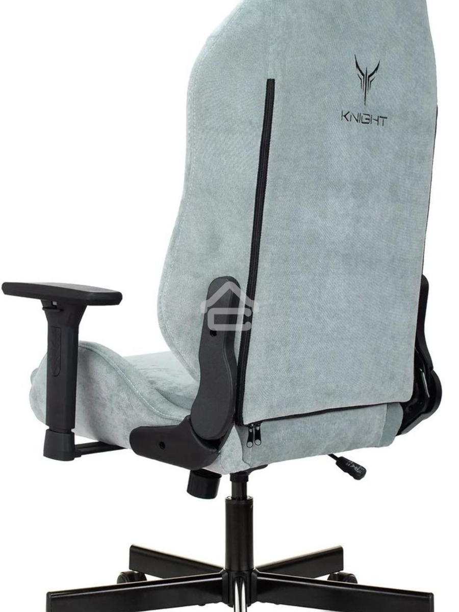 Кресло игровое Knight N1 Fabric серо-голубой Light-28 с подголов. крестовина металл