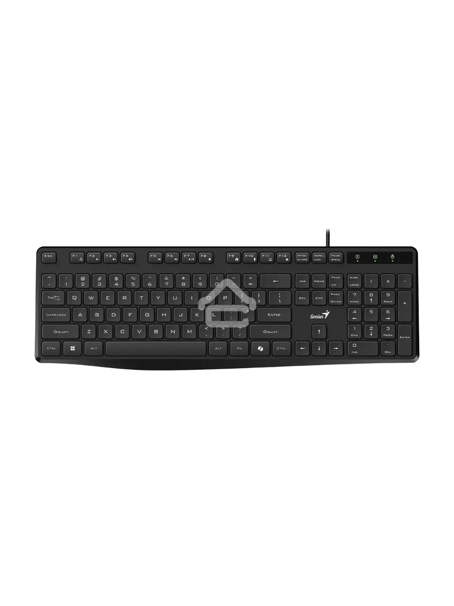 Клавиатура проводная Genius KB-117S Copilot бесшумная/шоколадные клавиши/USB/кабель 1.5м/черный (31300017402)