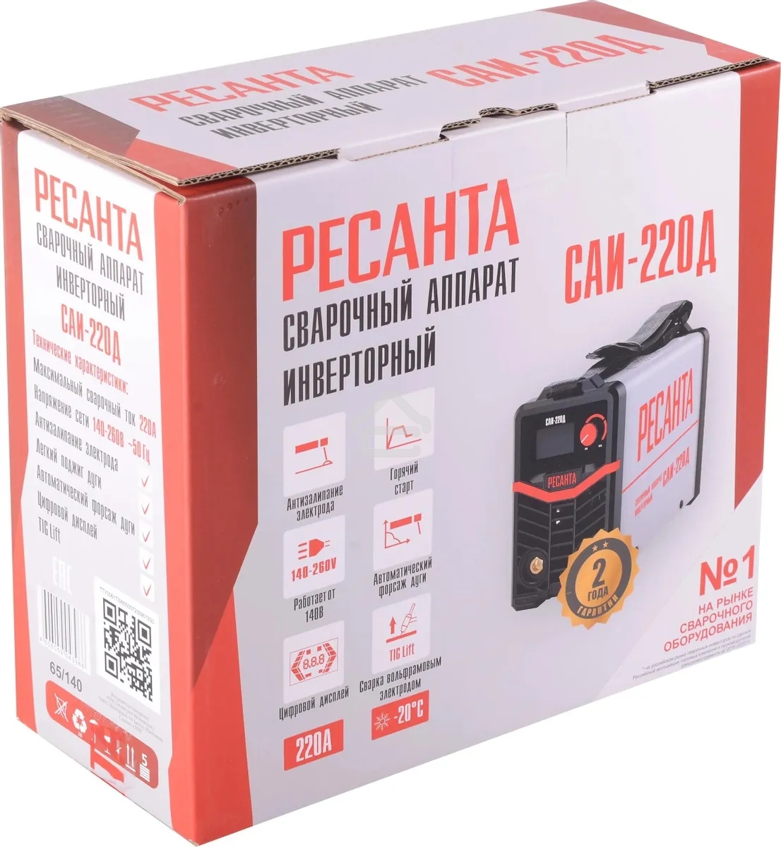 Сварочный аппарат Ресанта САИ-220Д инвертор ММА/TIG 7.8кВт
