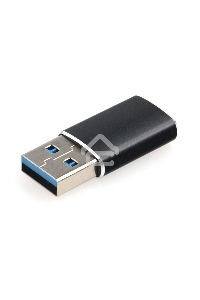 Переходник USB3.1 Cablexpert A-USB3.1-AMCF, AM/Type-C(F), 5Гбит/с, QC3.0, метал.корпус, Pro, черный, пакет