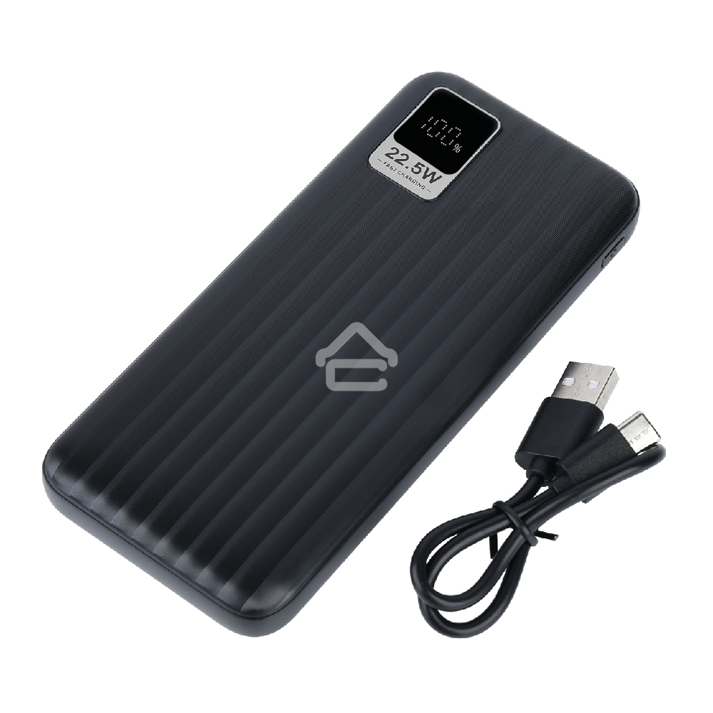 Портативный аккумулятор Perfeo Powerbank WATERFALL 10000 mAh/LED дисплей/PD + QC 3.0/Type-C/2 USB/Выход: 5A, max 22.5Wчерный (PF_E1469)