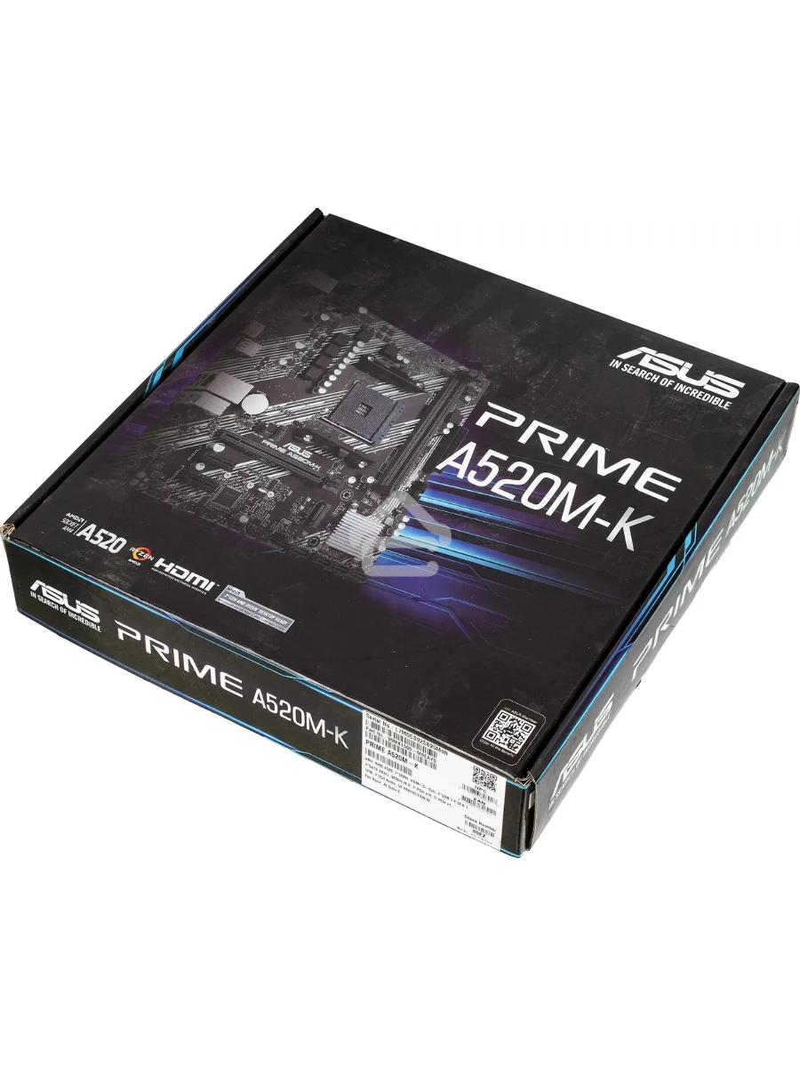 Материнская плата ASUS PRIME A520M-K, AM4, AMD A520, 2xDDR4, 4xSATA, 1xM.2, 1xPCIe 3.0 x16, 1xPCIe x1, 1xHDMI, 1xVGA, 1x 1Gb LAN, 2xUSB-A 2.0, 4xUSB-A 3.2 Gen 1, 3x3.5 мм, 7.1, mATX