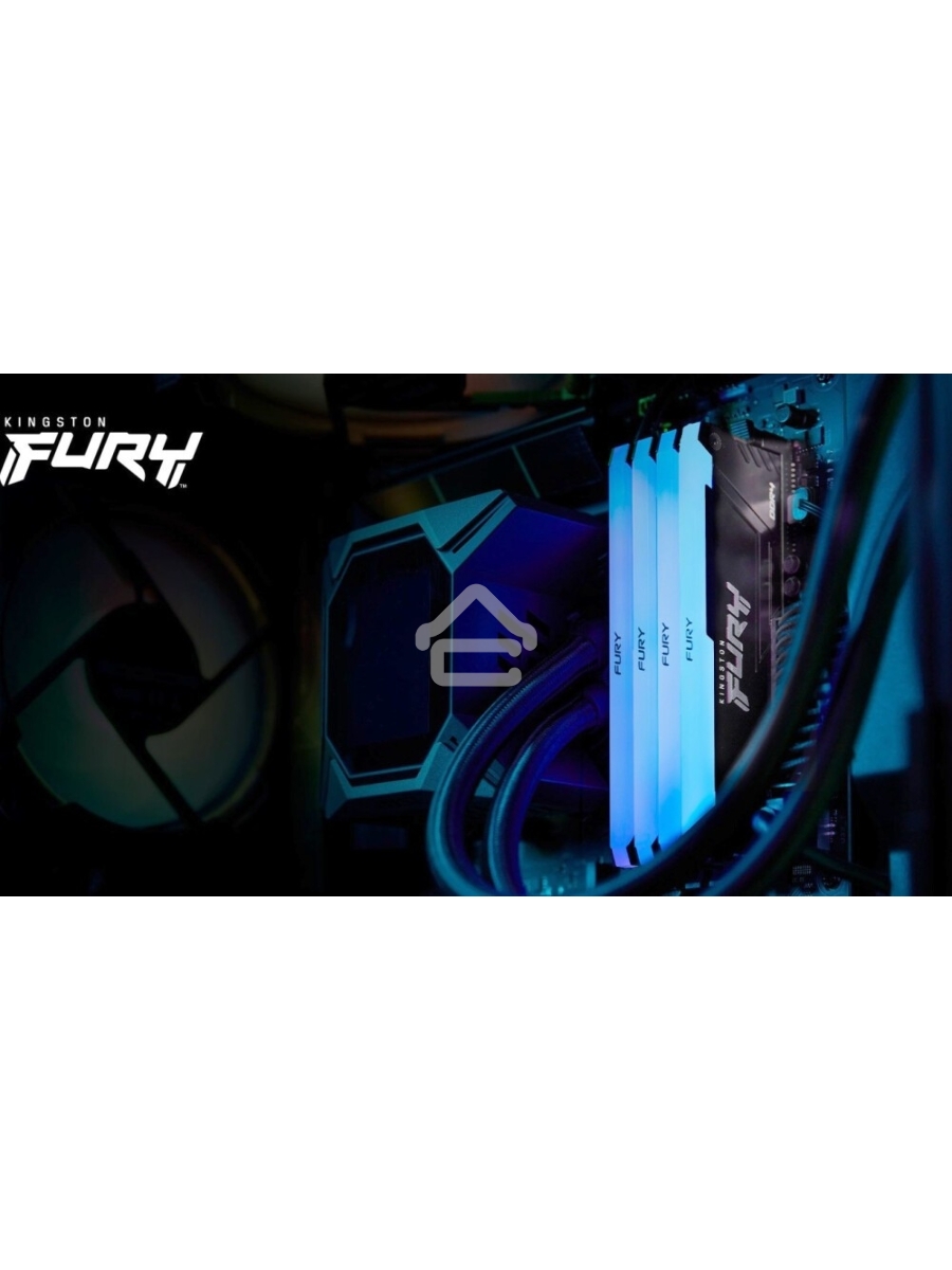 Оперативная память Kingston Fury Beast, DDR4, 16GB (2x8GB), 3600MHz, CL17, DIMM, с радиаторами, RGB, черный