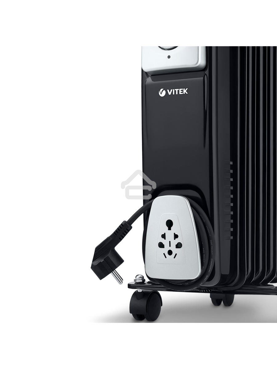 Масляный обогреватель Vitek VT-1717 черный, 1500Вт, 15м2, термостат