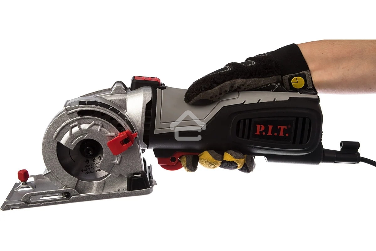 Мини-пила циркулярная P.I.T PMS89-C (600Вт, 5500об/мин, диск 89мм, глуб. пропила 28,5мм) [PMS89-C]