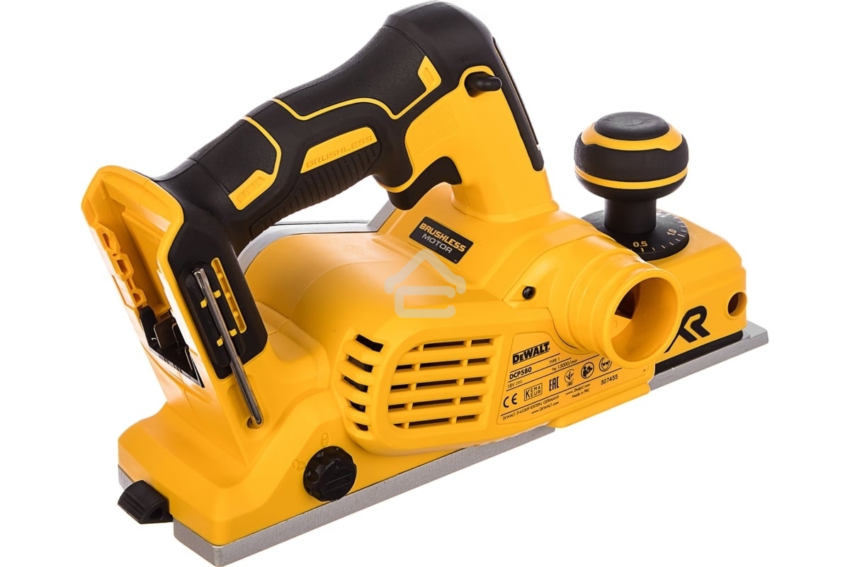 Аккумуляторный бесщеточный рубанок XR DeWalt DCP580N-XJ черный/желтый