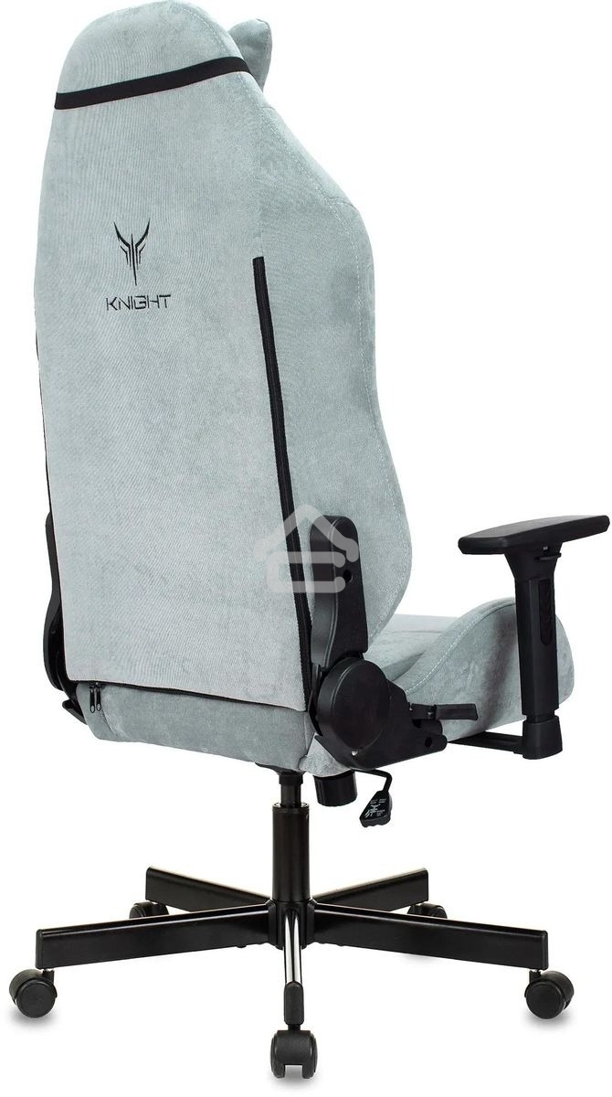 Кресло игровое Бюрократ Knight N1 Fabric серо-голубой Light-28 с подголов. крестовина металл