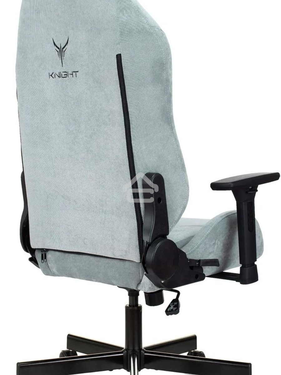 Кресло игровое Knight N1 Fabric серо-голубой Light-28 с подголов. крестовина металл