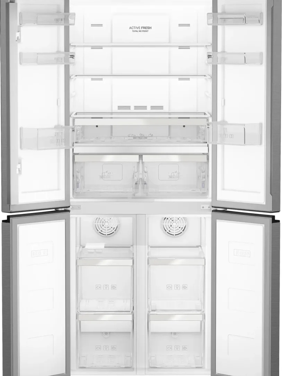 Холодильник Hotpoint HFP4 480I X нержавеющая сталь трёхкамерный 300/150л морозилка снизу, No Frost